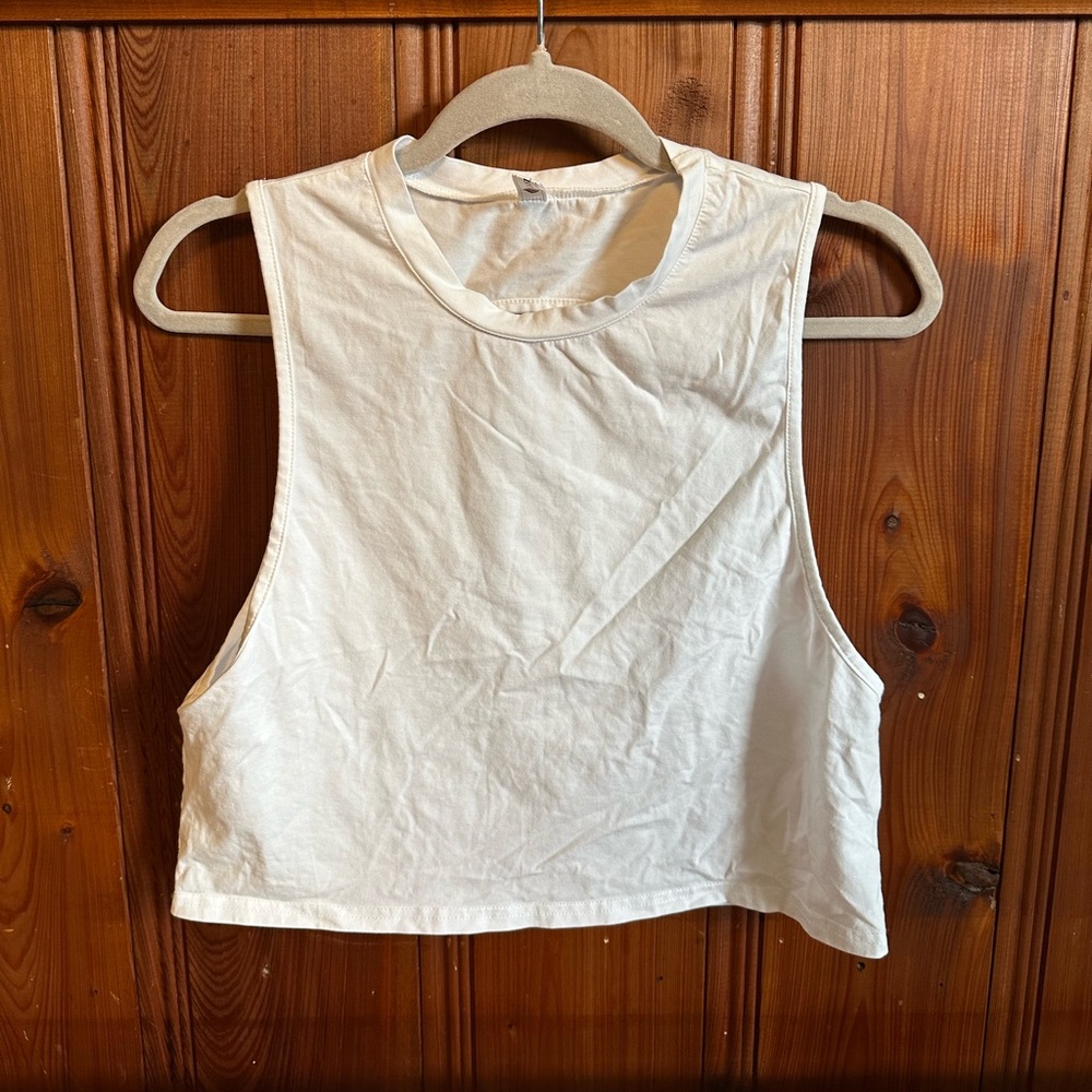 White Sleeveless Crop Top